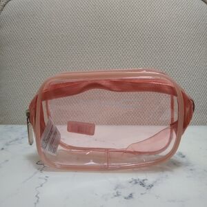 MAC Clear Dusty Pink PVC Makeup Cosmetics Bag